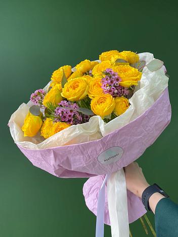 Букет Кустовые желтые розы в Псекупс